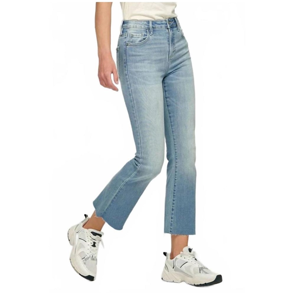 Women's Light Blue Flare Jeans - Picture 2 of 14